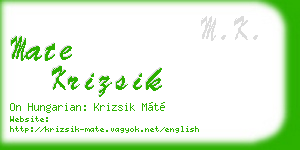 mate krizsik business card